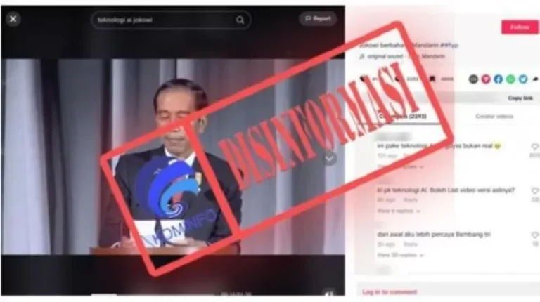 Hoax, Viral Video Deepfake AI Jokowi Fasih Mandarin