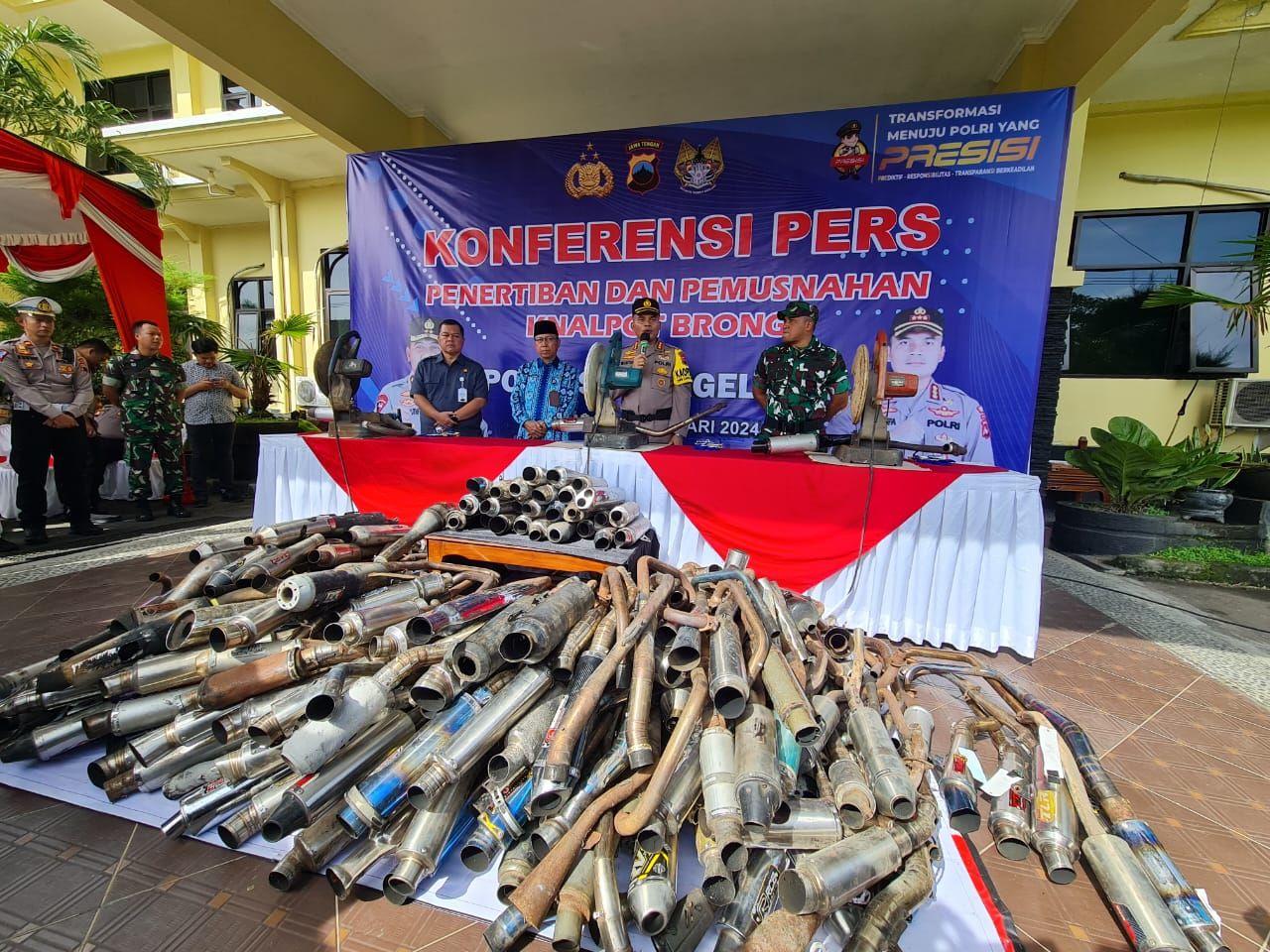 Masa Kampanye Terbuka, Polisi Akan Terbitkan STTP dengan Syarat Tanpa Knalpot Brong, Segini Jumlah Yang Dimusnahkan Polresta Magelang